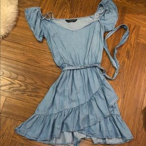 BERSHKA denim mini dress